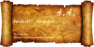 André Aranka névjegykártya
