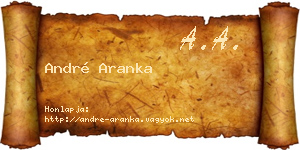 André Aranka névjegykártya