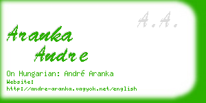 aranka andre business card